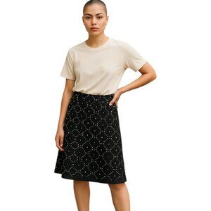 Talbots Size 8 Black Eyelet Career Skirt